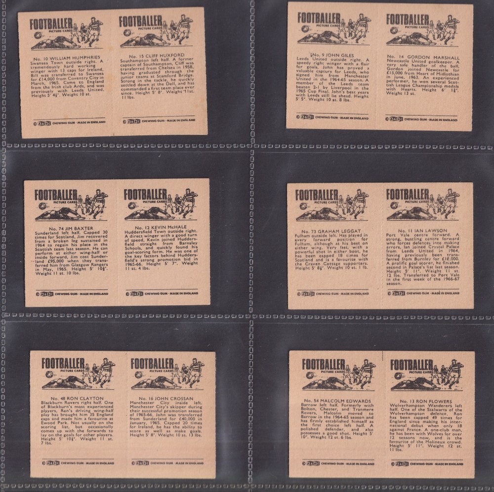 Trade cards, Football, A&BC Gum, 1966 Footballers pairs 1st Series (set 55 cards numbers 1 to 102 in - Image 2 of 2