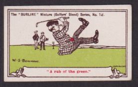 Cigarette card, Felix S. Berlyn, Berlyn Mixture (Golfers Blend) Series, type card, no. 12 'A rub