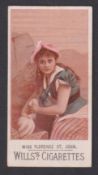 Cigarette card, Wills, Actresses (Typeset back), type card, Miss Florence St John (slight age toning