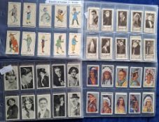 Cigarette cards, 10 sets, Carreras Figures of Fiction, ERB Cinema Stars including Charlie Chaplin,