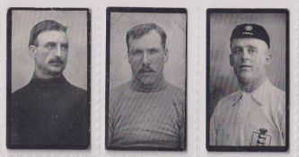 Cigarette cards, Football, R J Hill Football Captains series, 3 cards, 44 Stevenson Millwall, 50