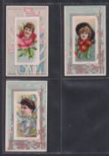 Cigarette cards, USA, Duke's, Fairest Flowers in the World, 'X' size, three cards, Bella Archer,