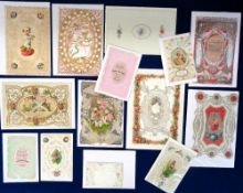 Victorian Valentines Cards, a collection of 20 good Valentines cards to include paper lace,