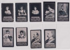 Cigarette cards, HC Lloyd, Actresses & Boer War Celebrities, 9 cards, Actresses (7), Lynton, Leon,