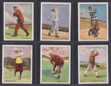 Cigarette cards, Wills, Famous Golfers, 'L' size (set, 25 cards) inc. Walter Hagen (some with slight