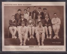 Trade cards, Boy's Magazine, County Cricket Teams, Brown gravures, 'XL' size, 200mm x 155mm, 7