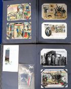 Postcards, Foreign, a collection of approx. 180 German military related cards in 2 vintage albums,