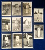 Postcards, Tennis, 11 RPs of tennis players, with 6 by Trim. Players include Mark Cox, Hart,