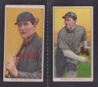 Cigarette cards, USA, ATC, Baseball T206, (American Beauty backs), two cards, Willis St. Louis Nat'
