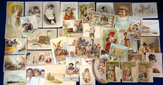 Trade cards, USA, a collection of approx. 40, early, non insert advertising cards, various sizes,