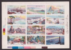 Proof cards, Smith's, A Tour Around the World (set 50 cards in 4 uncut plain back printers proof