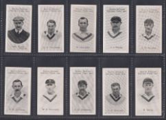 Cigarette cards, Taddy, South African Cricket Team, 1907 (set, 15 cards) (gd)