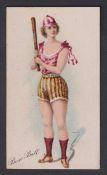 Cigarette card, USA, Buchner, Morning Glory Maidens, 'X' size, type card, Base Ball (gd) (1)