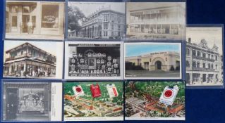 Tobacco advertising, a collection of 10 advertising postcards showing tobacco related shop fronts