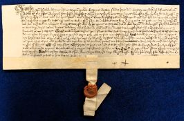 16thC Document relating to Wokingham, Berkshire, an Edward VI 11 x 4