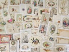 Victorian Greetings Cards, a collection of 50 good cards to include lace, embellished, silk, padded,