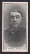 Cigarette card, Snell & Co, Boer War Celebrities, 'STEW', type card, President Kruger (vg) (1)