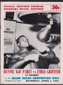 Boxing programme, Bennie 'Kid' Paret v Emile Griffith, 1 April, 1961 World Welterweight Championship