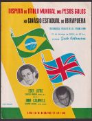 Boxing programme, Eder Jofre v John Caldwell, Bantamweight World Championship Bout, 18 January, 1962