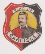 Trade card, Albion Hotel Carlisle, 'Play-Up Cards', single shield shaped card 'Play-Up Carlisle'