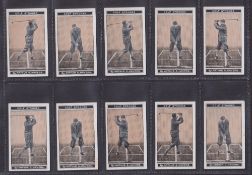 Cigarette cards, Golf, 3 sets, Morris Golf Strokes, Players (2) Championship Golf Courses, Golf (