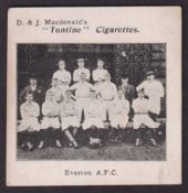 Cigarette card, D. & J. MacDonald, Cricket & Football Teams (Tontine), Everton A.F.C. (creased,