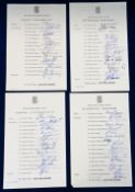 Cricket autographs, New Zealand, four Official headed tour sheets for UK Tours, 1973, 1975 (