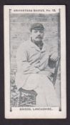 Cigarette card, Glass & Co, Cricketers Series, type card, no 15, Briggs, Lancashire (gd) (1)