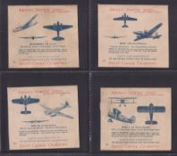Cigarette card packet issue, Sweet Caporal Aircraft Spotter series (cut from original packets issued