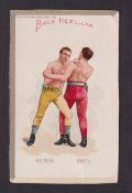 Cigarette card, USA, Lorillard, Boxing Positions & Boxers, 'X' size, type card, 'Back Heel, Kilrain,