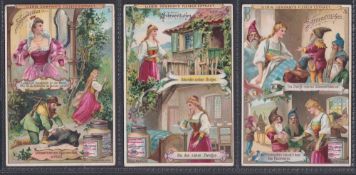 Trade cards, Liebig, Snow White and the Seven Dwarfs, ref S460, German (set, 6 cards) (gd)