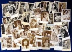 Postcards, Cinema, a good collection of approx. 100 female continental film stars, and a few pin