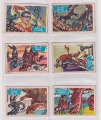 Trade cards, A&BC Gum, Batman 1B-44B (Blue Bat on front) (set 44 cards) (gen gd/vg)