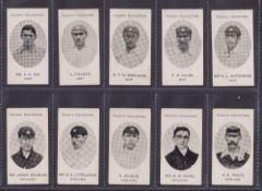 Cigarette cards, Taddy, County Cricketers, ten cards, Kent, 5 cards, Day, Fielder, Hardinge, Huish &