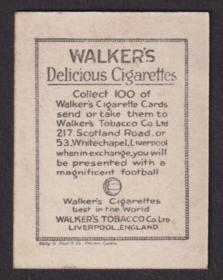 Cigarette card, Walkers Tobacco Co, Footballers, 'K' size, type card, Andrew Young, Arsenal (gd) ( - Image 2 of 2