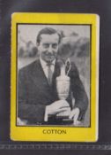 Trade card, Golf, MM Frame, Sport Aces type card, no 6 (Henry) Cotton, 'Save this Prize Card'