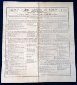 Royal Ascot, Racecard from the Third Day of the Royal Meeting held on 16 June 1881, large single