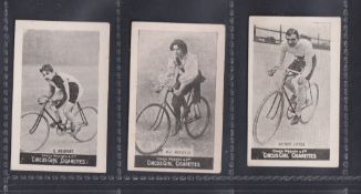 Cigarette cards, Cohen Weenen, Heroes of Sport, three type cards, E. Nieuport, Mlle. Marcelle &