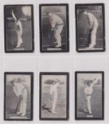 Cigarette cards, Smith's, Champions of Sport (Blue backs), six cards, all Cricket subjects, W.P.
