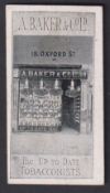 Cigarette card, A Baker & Co, Baker's Tobacconist Shops, (Cigar etc…..), type card, 18 Oxford St,
