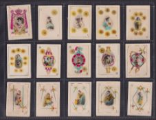 Cigarette cards, Canary Islands, La Flor Islena, Playing Cards, glossy cards with unnamed beauty