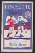 Football programme, Arsenal v Cardiff City 23 April 1927 FA Cup Final played at Wembley (gd)