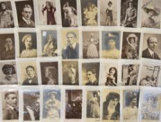 Postcards, Signed, Actors and Actresses, 50 signed cards to include Martin Harvey, Seymour Hicks,