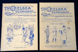 Football programmes, two programmes, Chelsea v Manchester City, one 7th December 1907 the other 26th