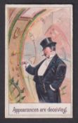 Cigarette card, The Nilma Tobacco Co, Proverbs, type card, 'Appearances are deceiving' (gd) (1)