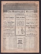 Football programme, Reading v Luton Town, 5th November 1932, Division 3 South (foxing & small edge