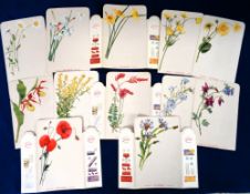 Trade cards, Suchard, Menu Cards, Flowers (with side panels), 'XL' size, ref II-24 (set of 12 cards)
