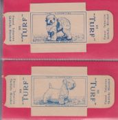 Cigarette cards, Carreras Turf, uncut single slides, 4 sets Famous Dog Breeds, British Railway