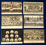Football postcards, Burnley FC, six printed teamgroup postcards all from the early 1900's inc. Cup