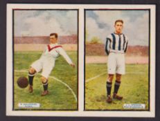 Trade cards, Thomson, Coloured Photos of Star Footballers, (set, 12 cards) issued in 6 uncut pairs